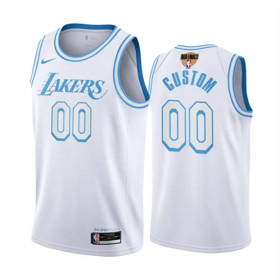 Los Angeles Lakers Custom White Playoffs Jersey City Edition