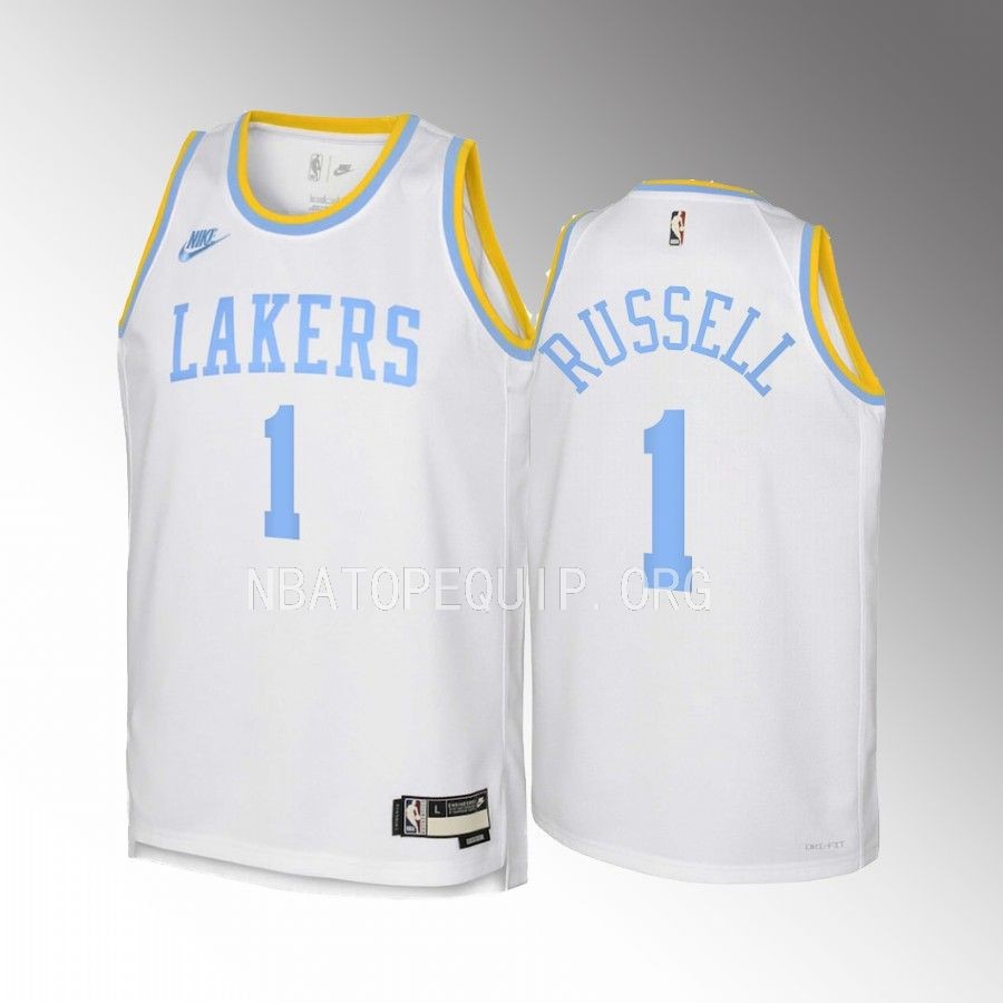Los Angeles Lakers D'Angelo Russell Classic Edition White Youth Jersey Swingman #1