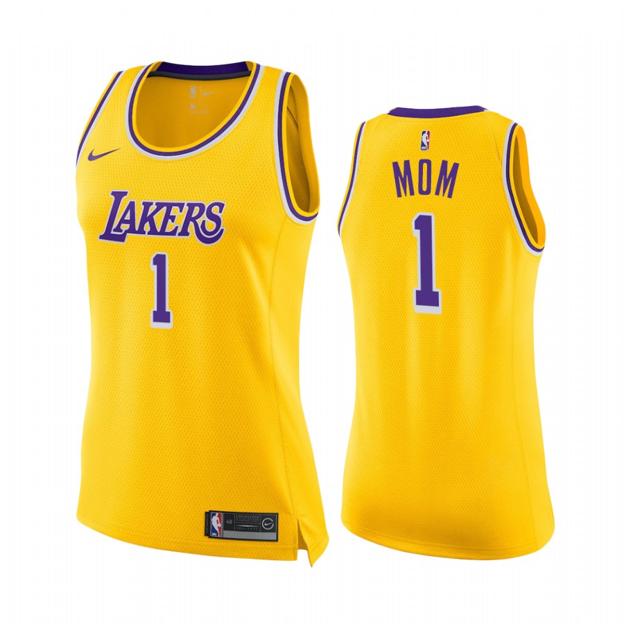 Los Angeles Lakers Gold NO.1 Mom Jersey Mothers Day Women
