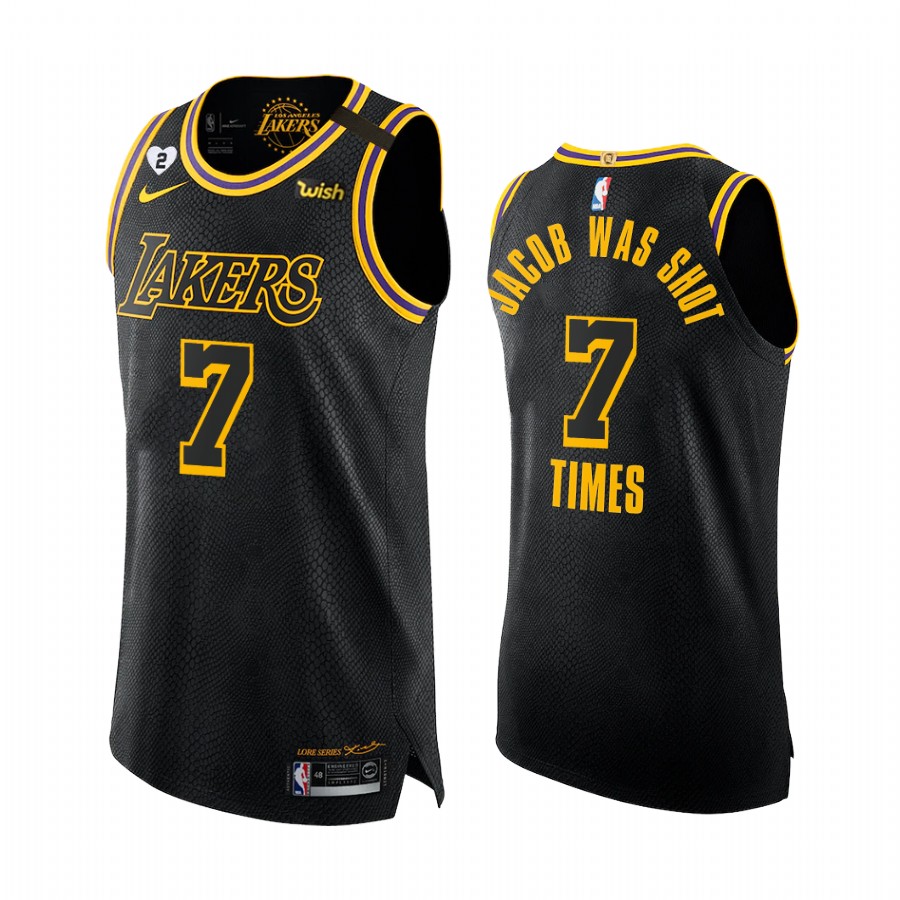 Los Angeles Lakers Jacob was shot 7 times Custom Black Mamba Inspired Jersey