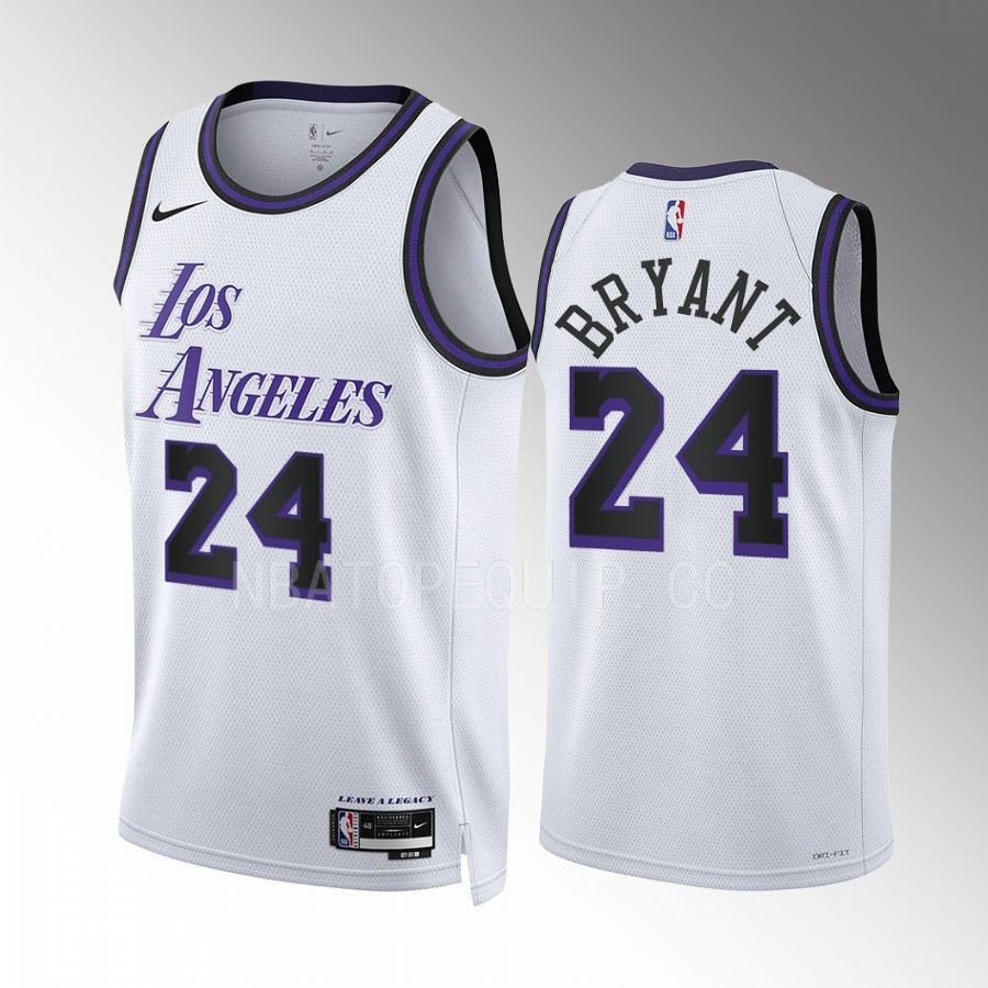 Los Angeles Lakers Kobe Bryant City Edition White #24 Jersey
