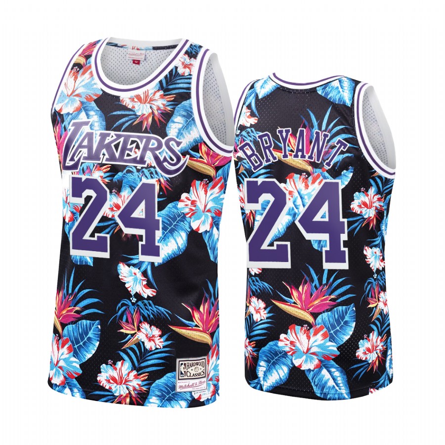 Los Angeles Lakers Kobe Bryant #24 Floral Fashion Jersey Men's