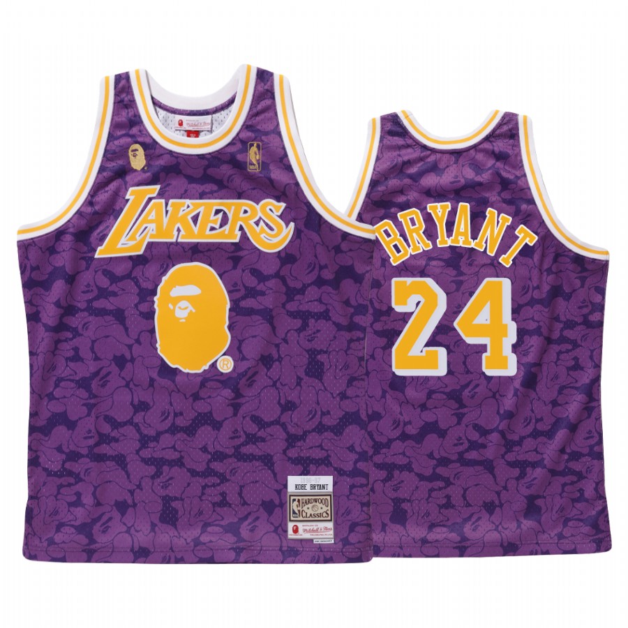 Los Angeles Lakers Kobe Bryant BAPE X Mitchell Purple Jersey