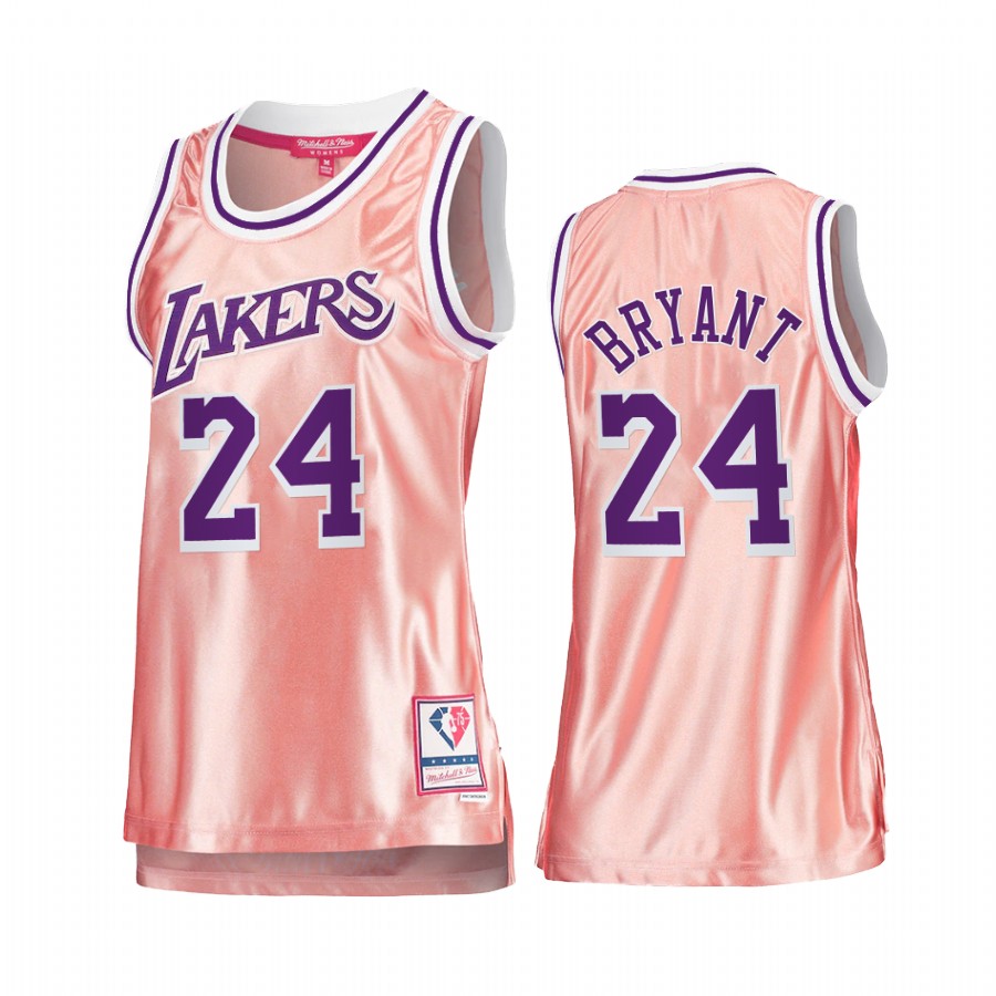 Los Angeles Lakers Kobe Bryant Rose Gold Pink 75th Anniversary Women's Jersey #24