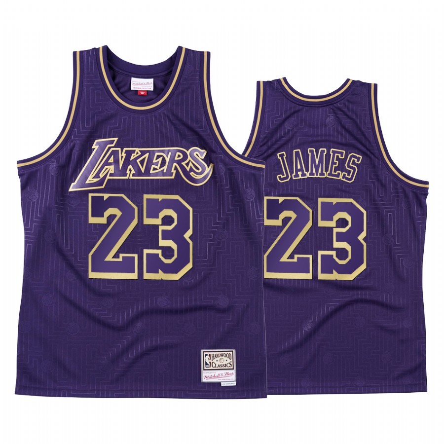 Los Angeles Lakers LeBron James CNY Purple Throwback Jersey