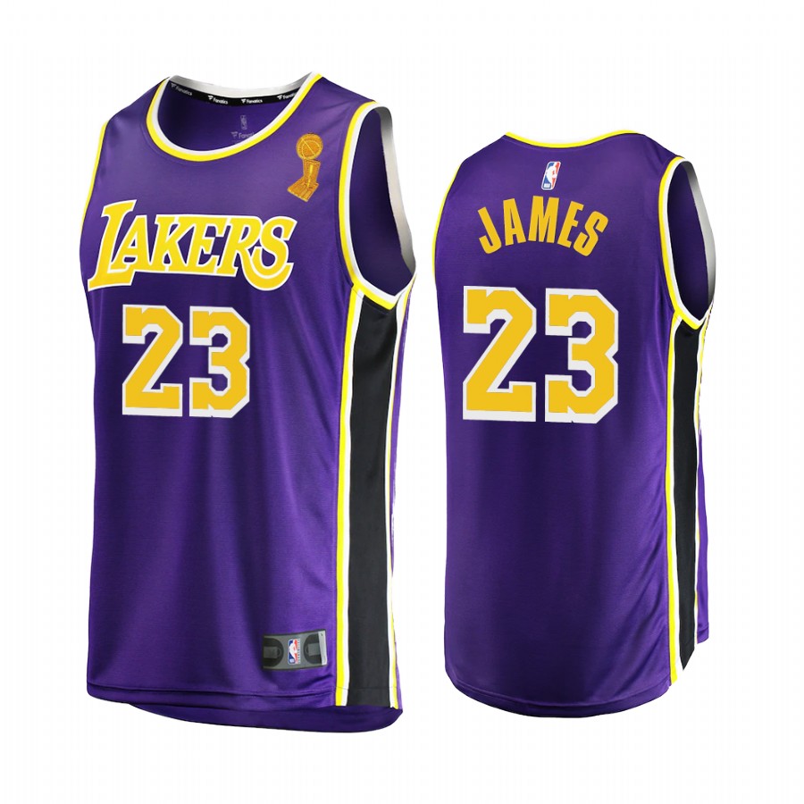 Los Angeles Lakers LeBron James Finals Champions Jersey Purple Statement