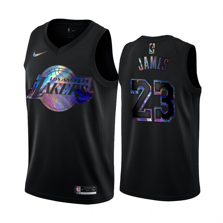 Los Angeles Lakers LeBron James #23 Jersey Iridescent Black HWC Limited
