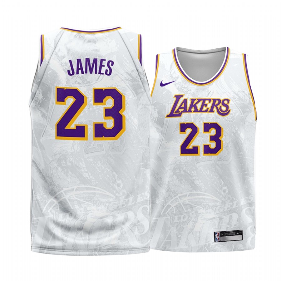 Los Angeles Lakers LeBron James #23 White Fashion Edition Jersey