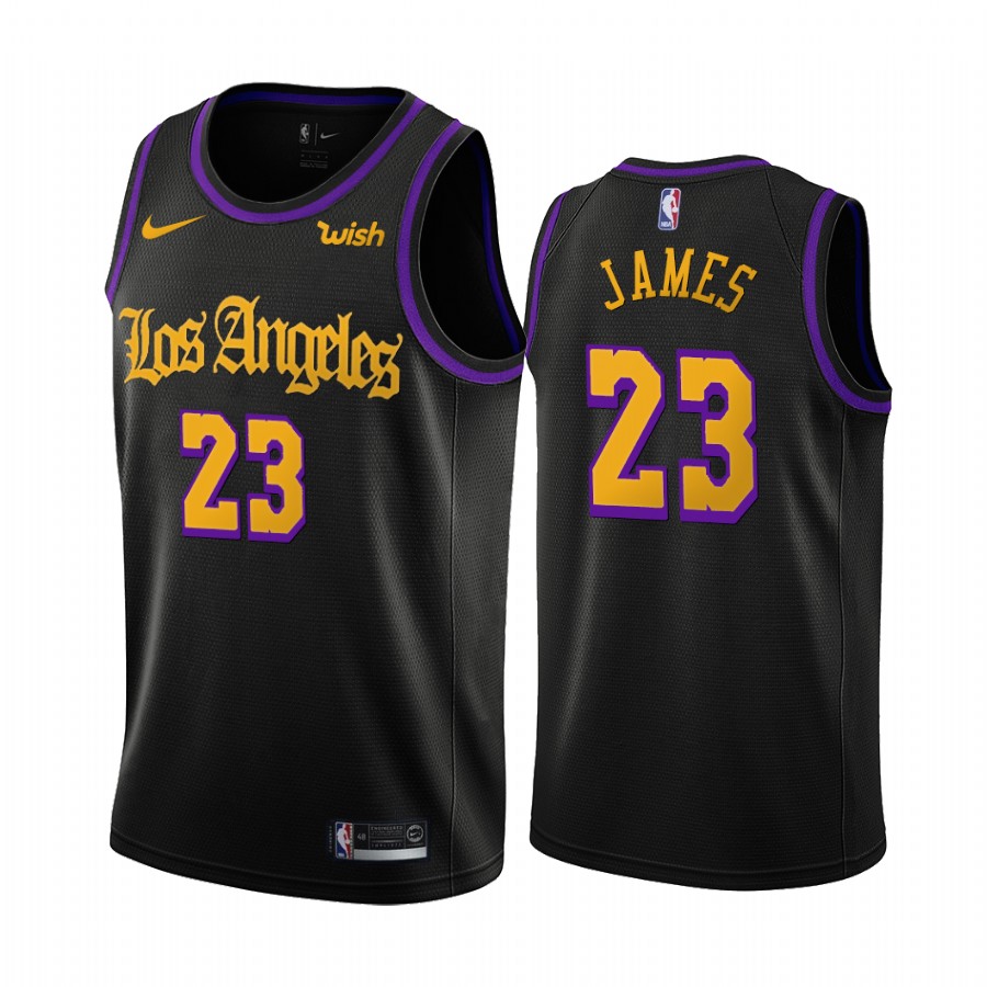 Los Angeles Lakers LeBron James Black  City Creative Jersey