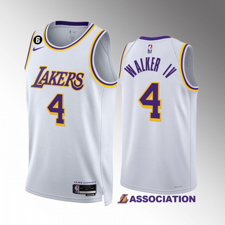 Los Angeles Lakers Lonnie Walker IV Association Edition White #4 Jersey NO.6 Patch