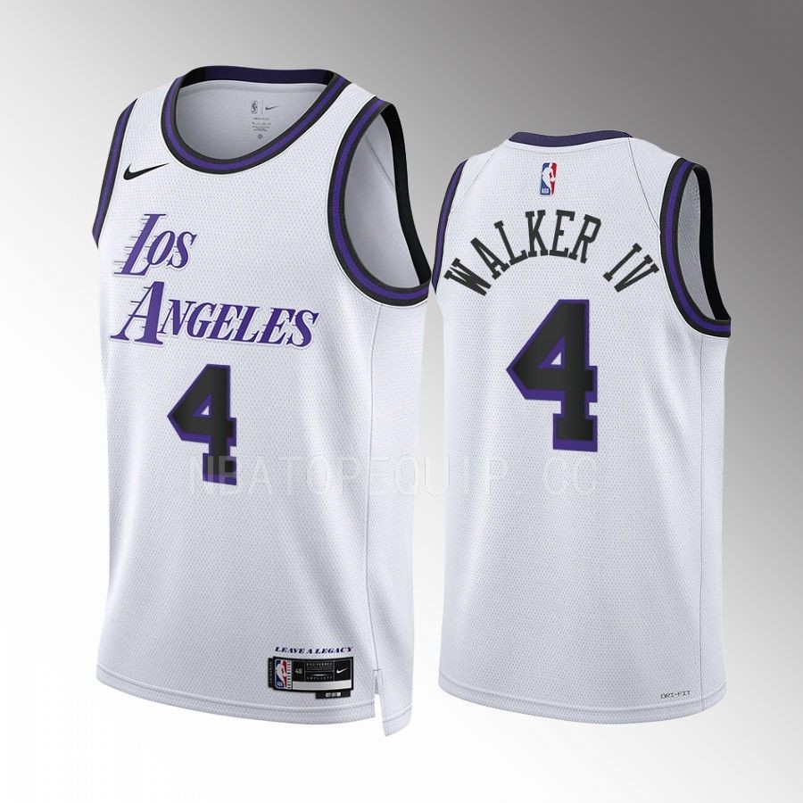 Los Angeles Lakers Lonnie Walker IV City Edition White #4 Jersey