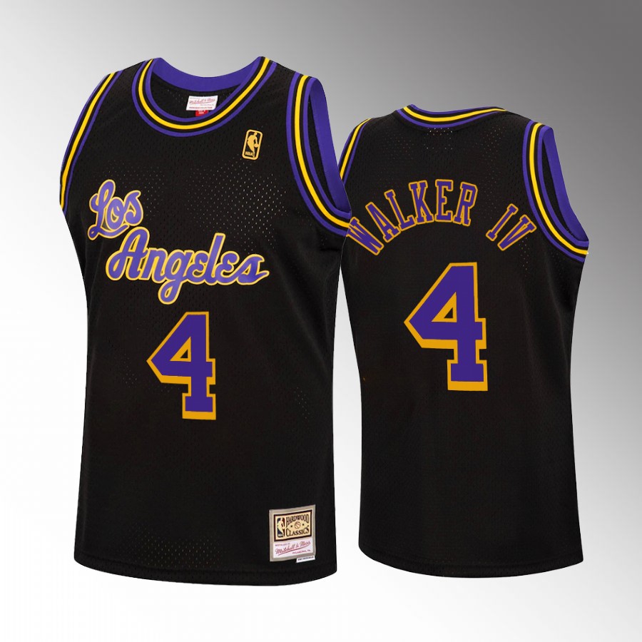 Los Angeles Lakers Lonnie Walker IV Black Hollywood Nights Men Jersey Hardwood Classics