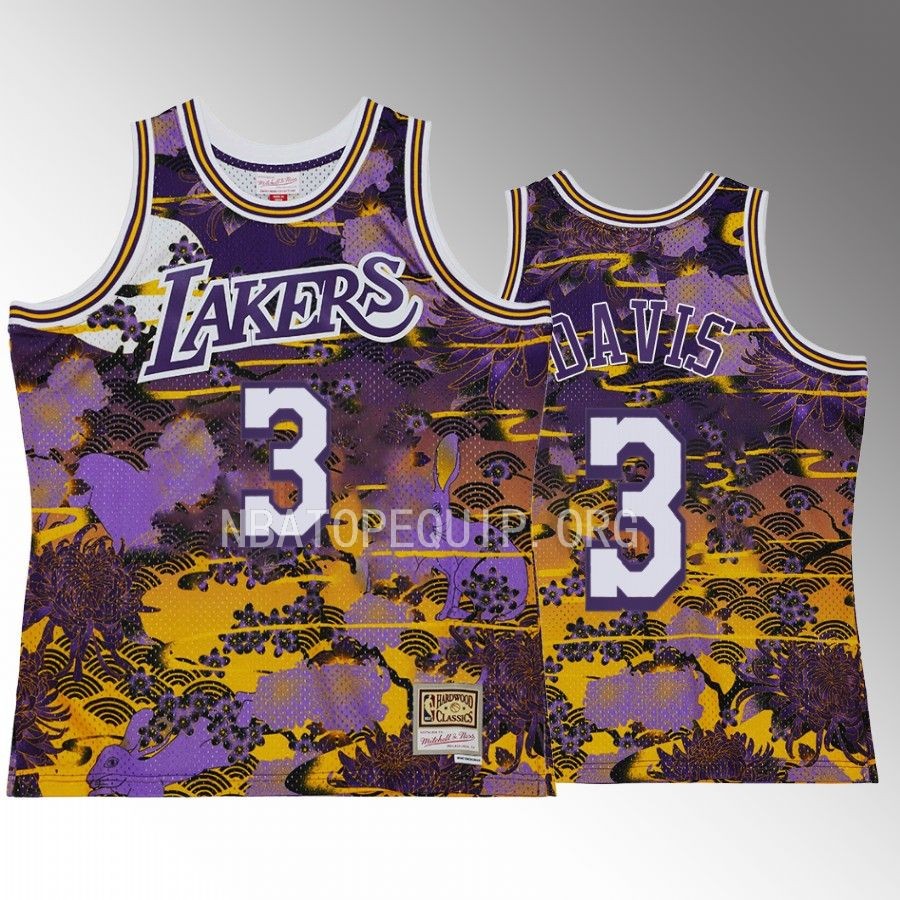 Los Angeles Lakers Lunar Year of the Rabbit Anthony Davis Purple #3 Jersey Asian Heritage