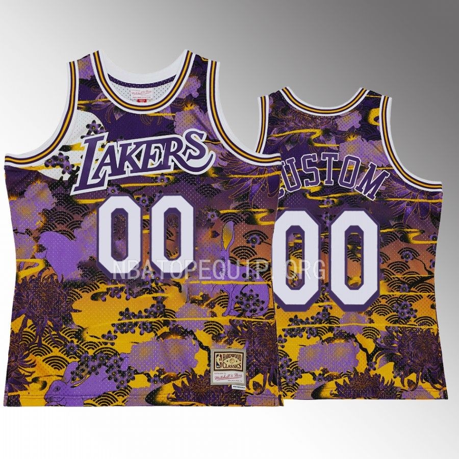 Los Angeles Lakers Lunar Year of the Rabbit Custom Purple #00 Jersey Asian Heritage