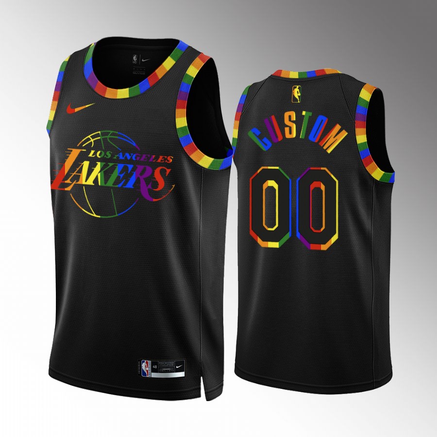 Los Angeles Lakers Pride Night Custom Black #00 Jersey Special
