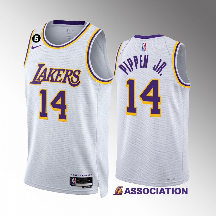 Los Angeles Lakers Scotty Pippen Jr. Association Edition White #1 Jersey NO.6 Patch