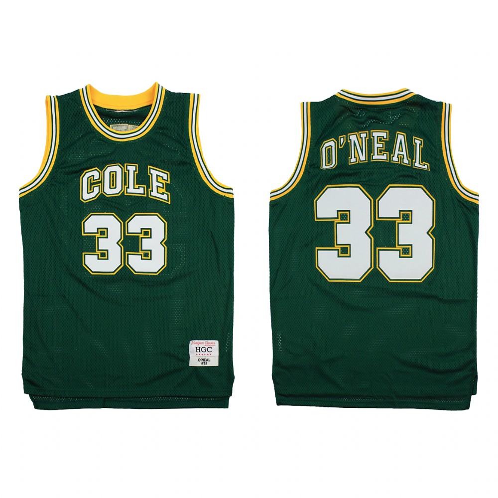 Los Angeles Lakers Shaquille O'Neal Green Cole High School Jersey