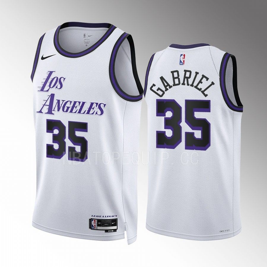 Los Angeles Lakers Wenyen Gabriel City Edition White #35 Jersey