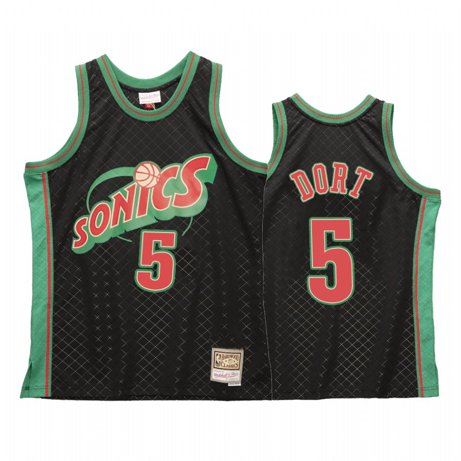 Luguentz Dort 5 Oklahoma City Thunder Neapolitan Black Jersey Hardwood Classics