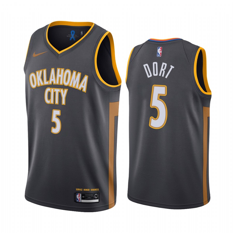 Luguentz Dort Oklahoma City Thunder Charcoal City #5 Jersey