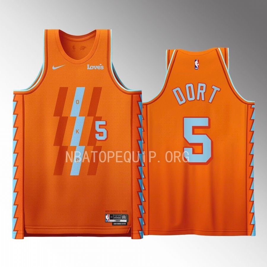 Luguentz Dort Oklahoma City Thunder Orange #5 Jersey Aician Oranges Edition Fashion