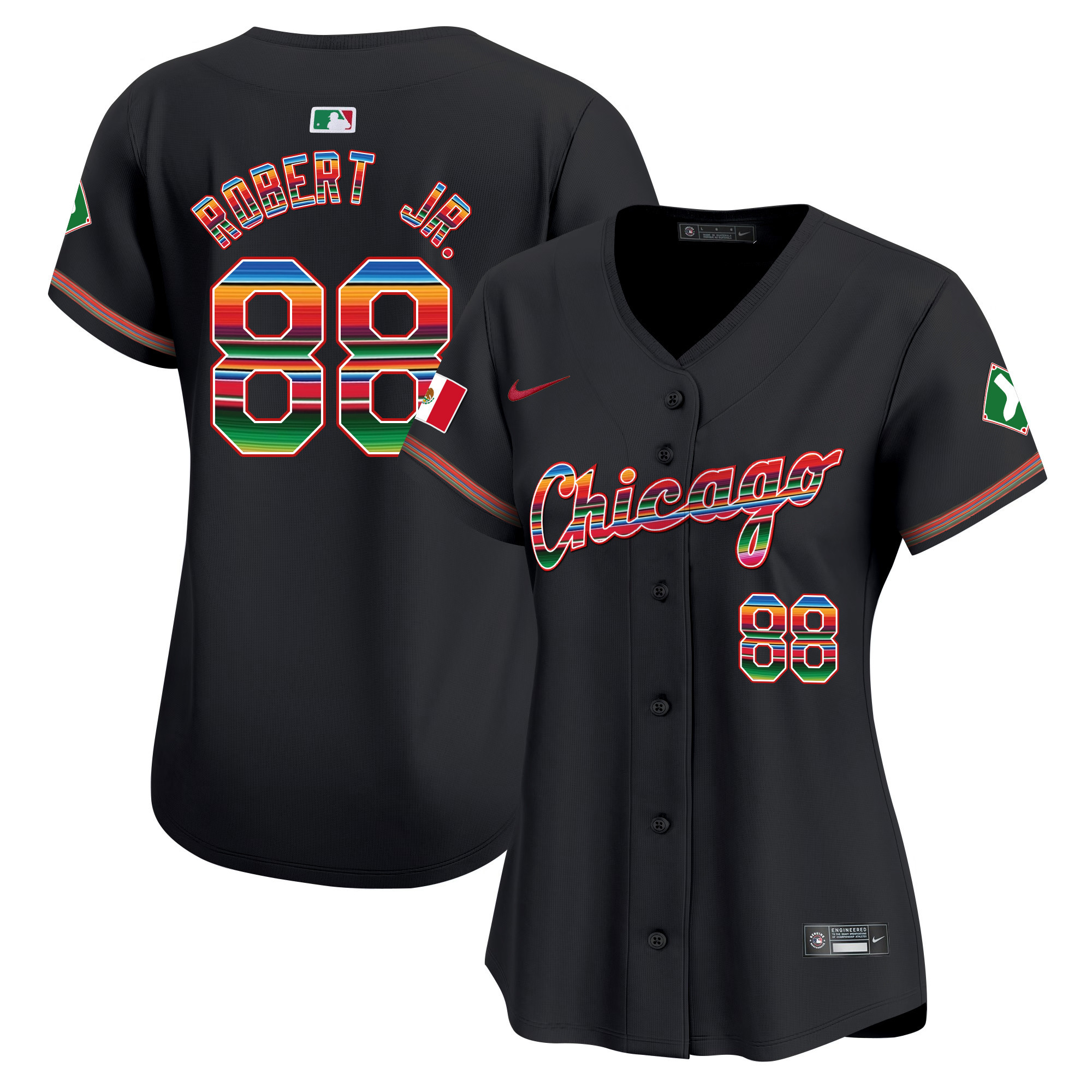 Luis Robert Jr Women's Chicago White Sox Mexico Vapor Premier Limited V3 Black Jersey - All Stitched