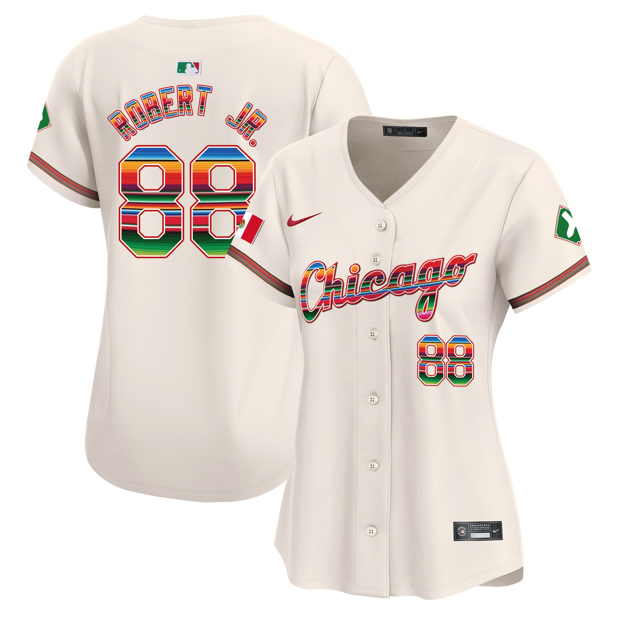 Luis Robert Jr Women's Chicago White Sox Mexico Vapor Premier Limited V3 Cream Jersey - All Stitched