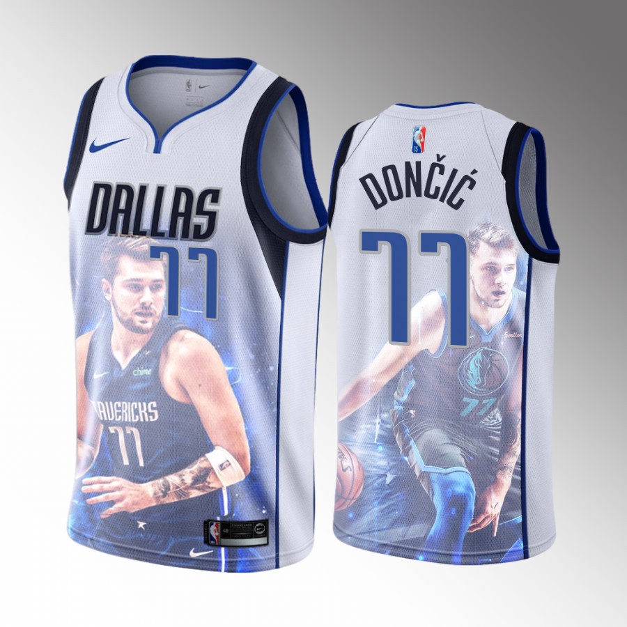 Luka Doncic All- 1st Team Dallas Mavericks #77 White Jersey Highlights