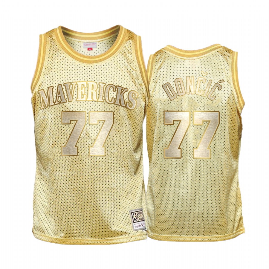 Luka Doncic #77 Dallas Mavericks Golden Midas SM Jersey