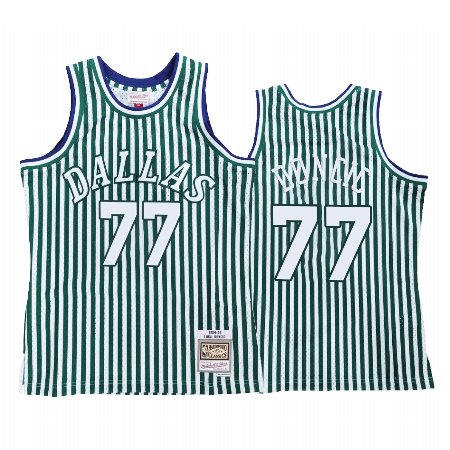 Luka Doncic #77 Dallas Mavericks Green Striped Jersey
