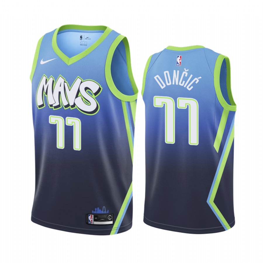 Luka Doncic Dallas Mavericks  City Edition Blue Jersey