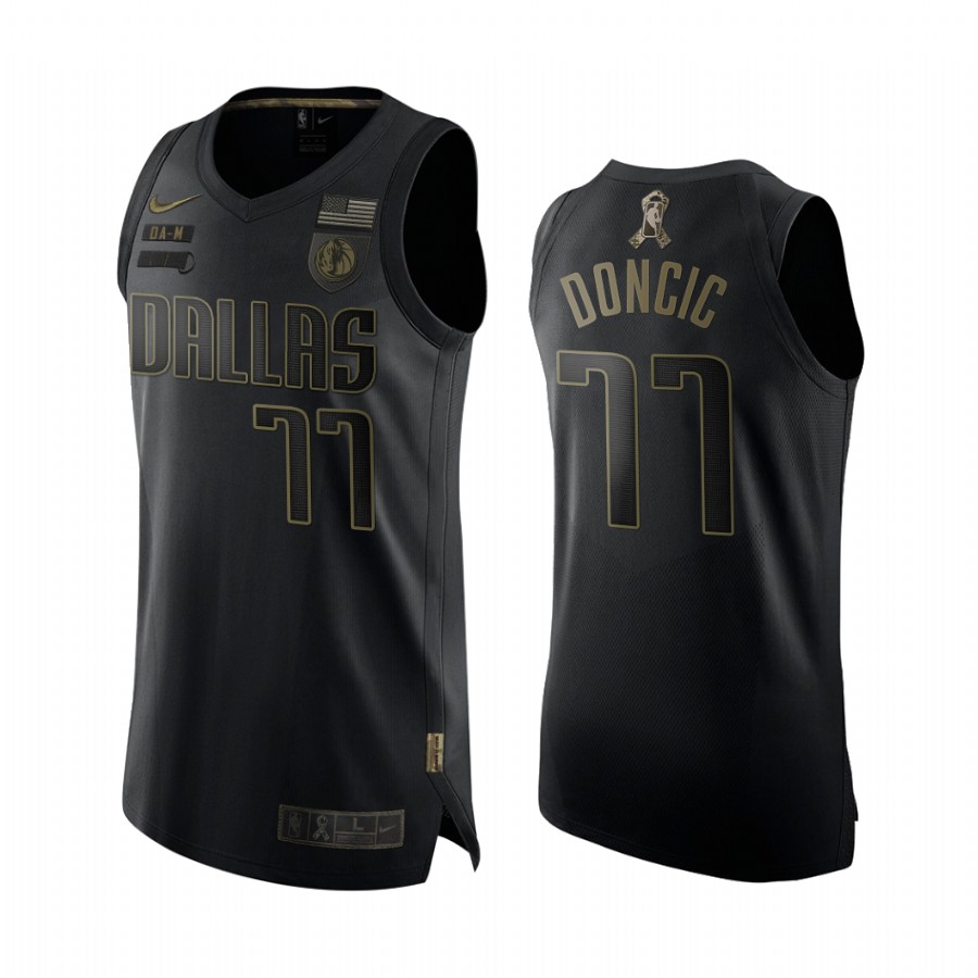 Luka Doncic Dallas Mavericks Salute To Service Black Jersey