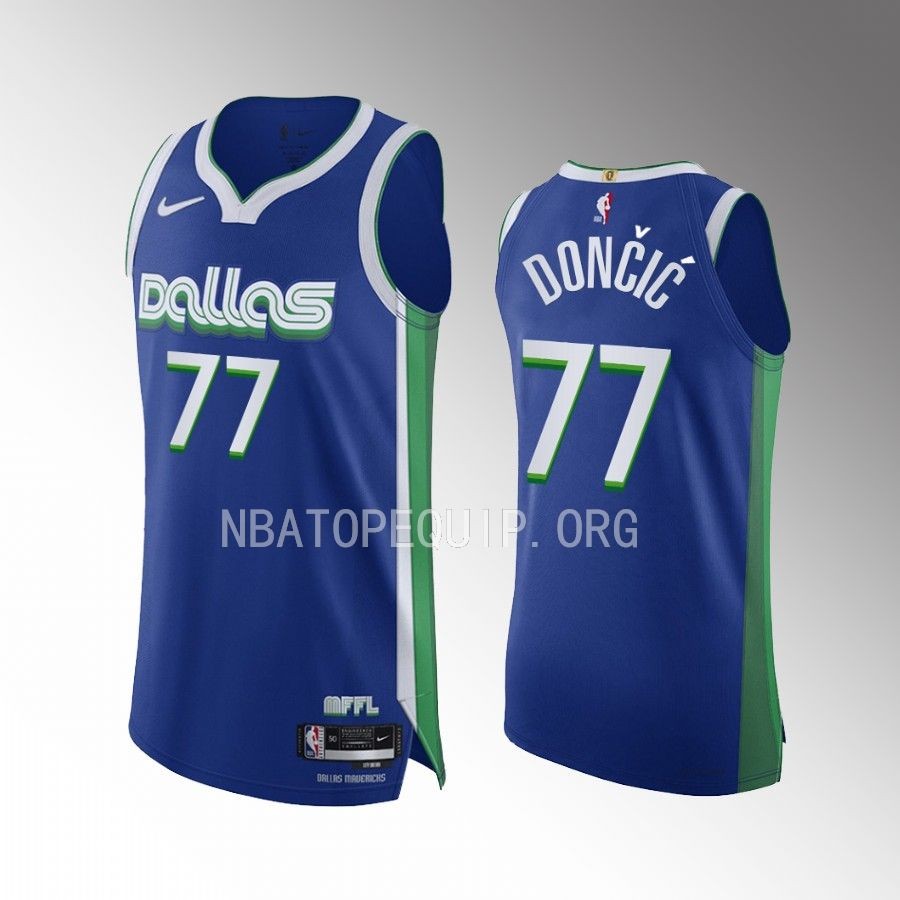 Luka Doncic Dallas Mavericks City Edition #77 Jersey Blue