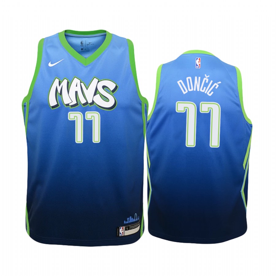 Luka Doncic Dallas Mavericks Blue City  Jersey - Youth
