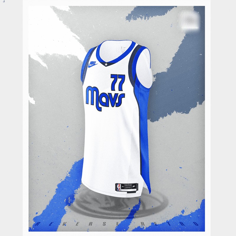 Luka Doncic Dallas Mavericks White #77 Jersey Reverse Retro