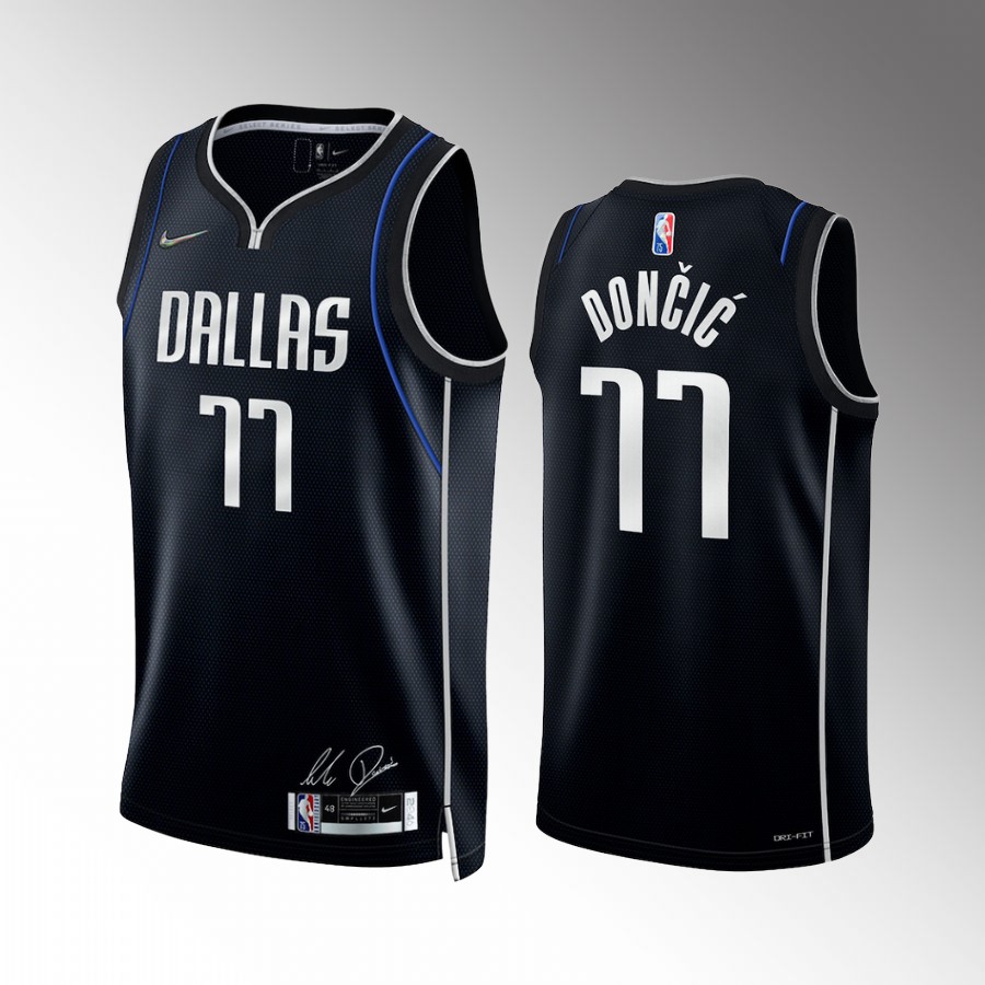 Luka Doncic Rookie of the Year Dallas Mavericks #77 Navy Jersey Select Series