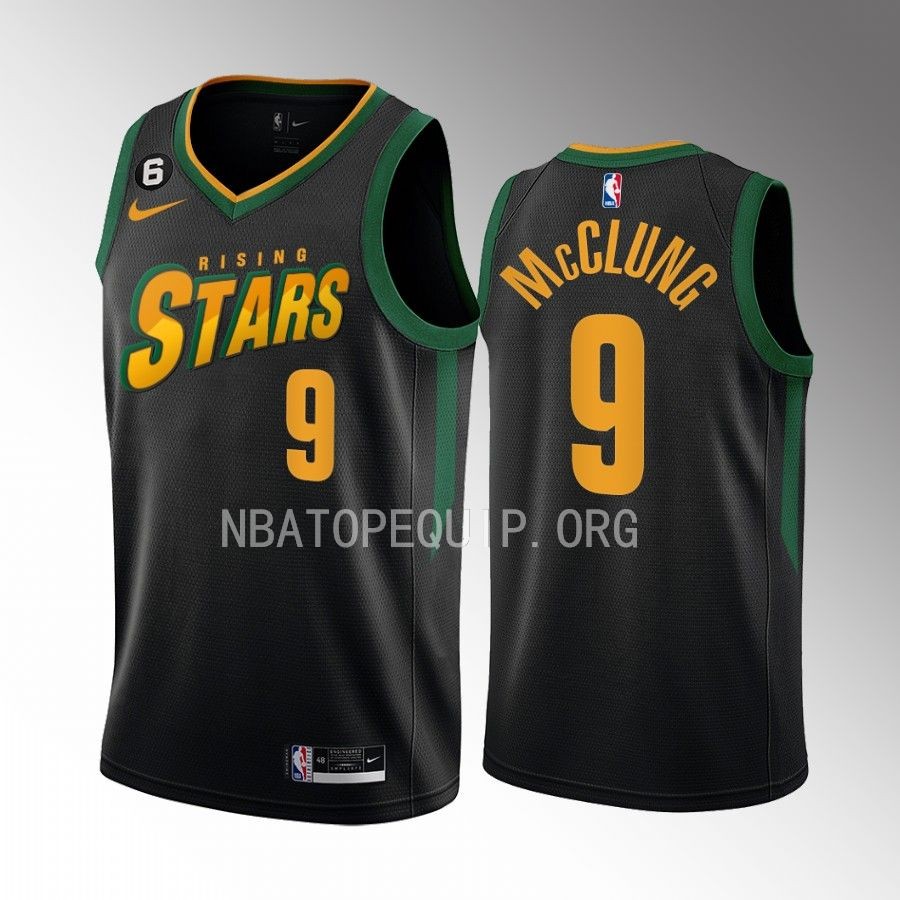 Mac McClung Rising Stars Jersey Philadelphia 76ers #9 Black Slam Dunk Champs Men's Uniform