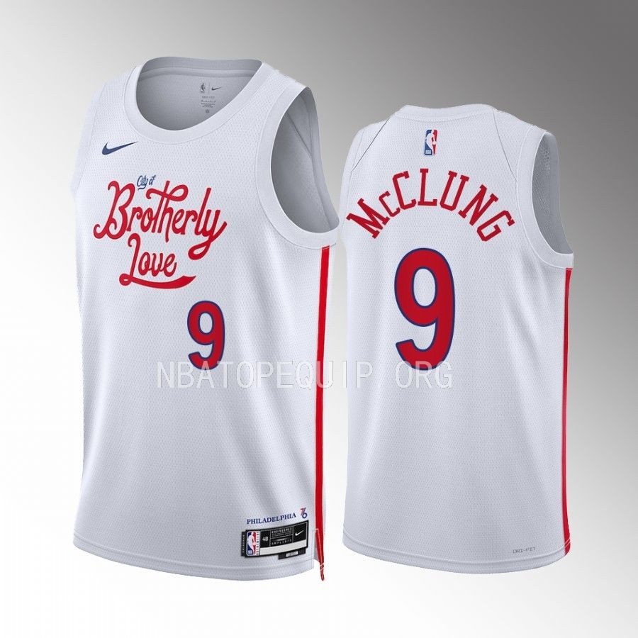 Mac McClung Philadelphia 76ers #9 White Jersey City Edition Swingman