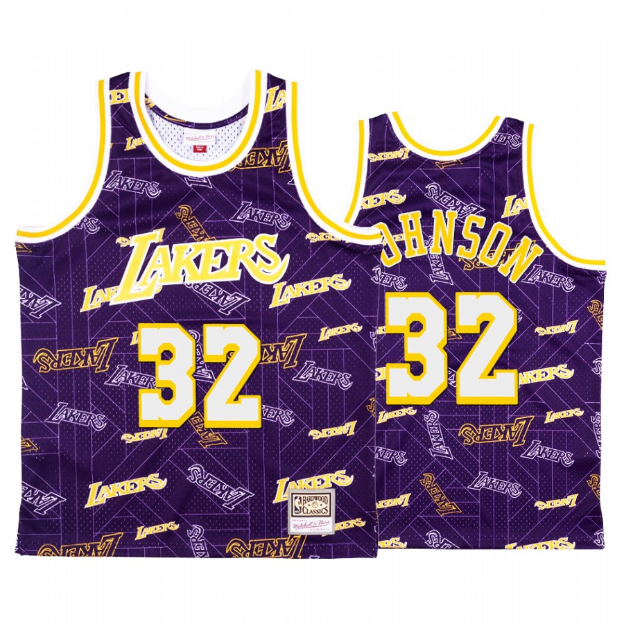 Magic Johnson #32 Los Angeles Lakers Purple Tear Up Pack Jersey