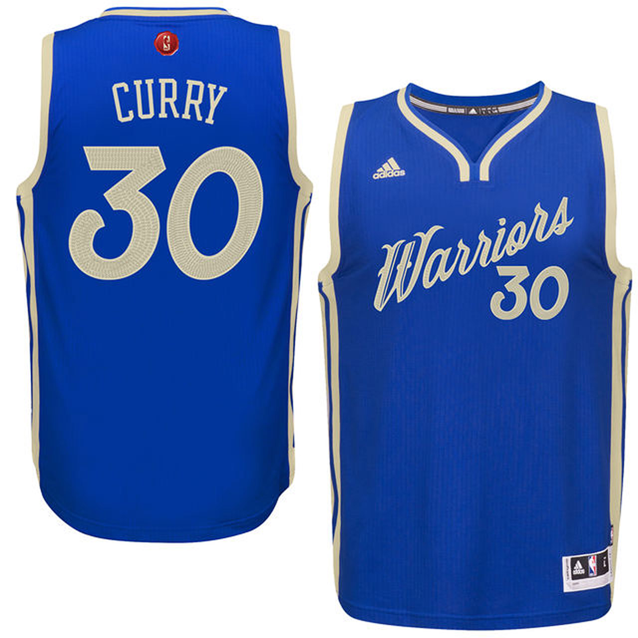 Male 2015-16 Season Golden State Warriors #30 Stephen Curry Christmas Day Blue Jersey