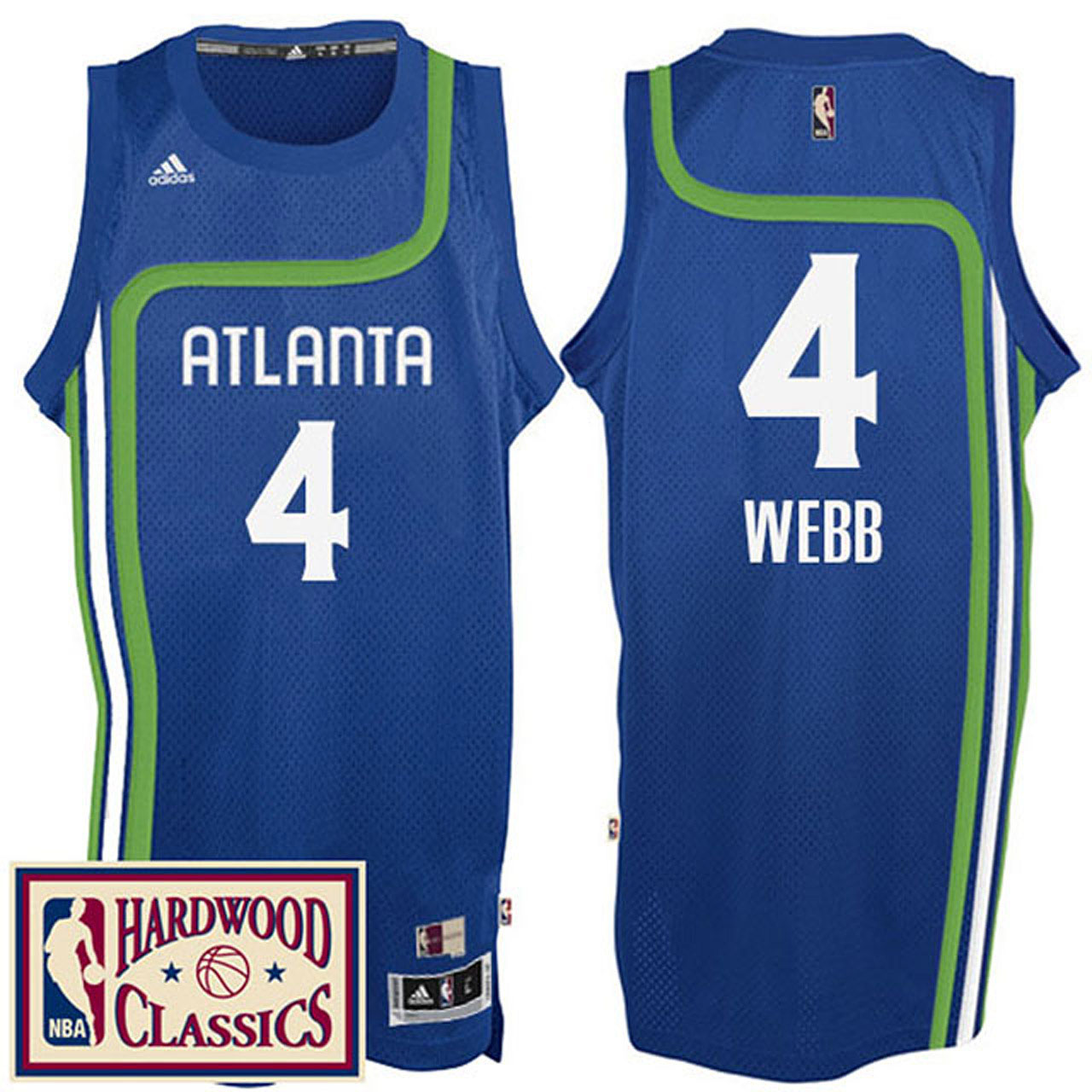 Male 2016-17 Season Atlanta Hawks #4 Hardwood Classics Throwback Royal Jersey Spud Webb Jersey