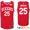 Male -New Season Ben Simmons Philadelphia 76ers #25 Red Alternate Jersey