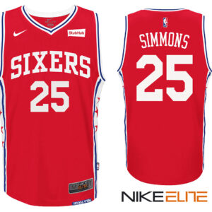 Male -New Season Ben Simmons Philadelphia 76ers #25 Red Alternate Jersey