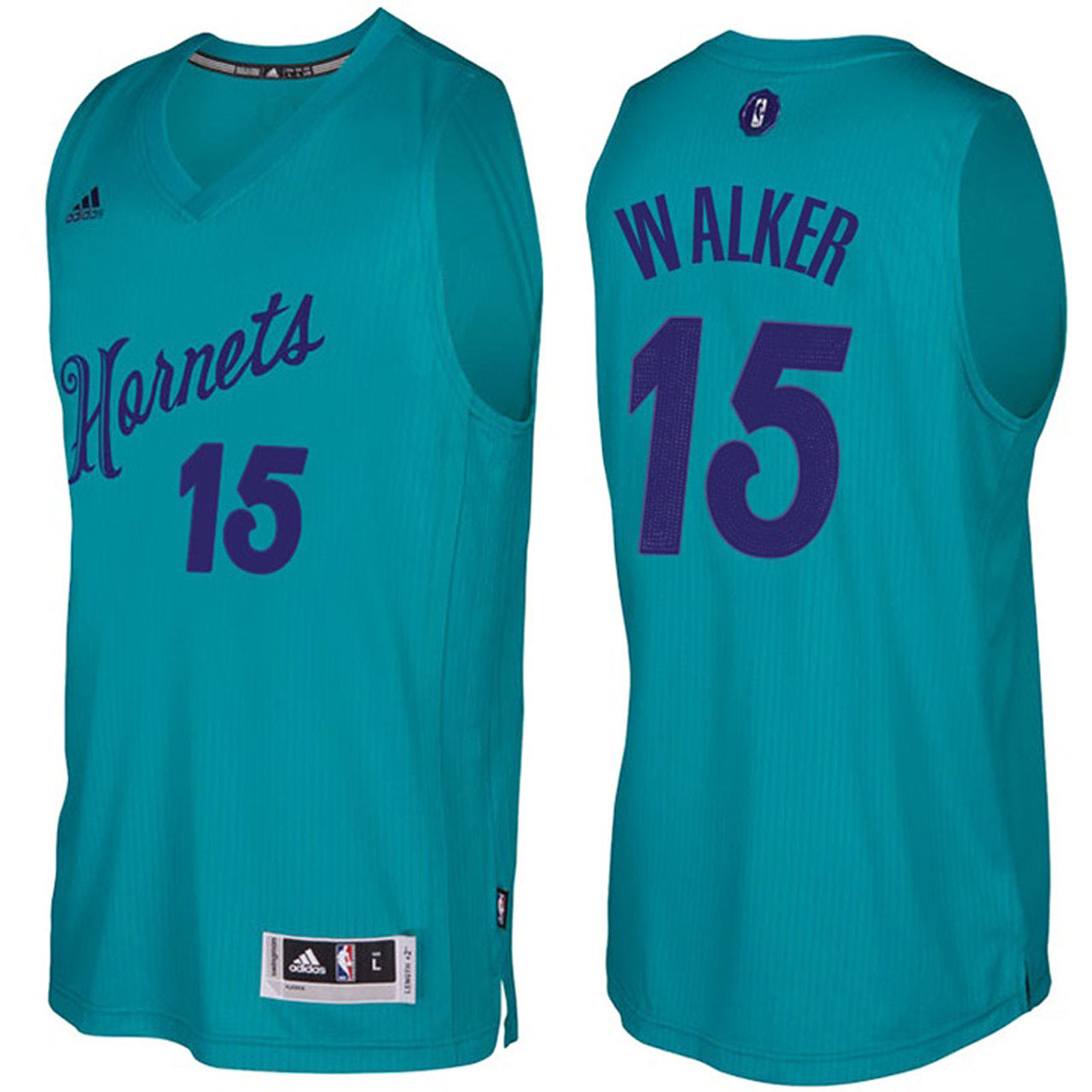 Male Charlotte Hornets #15 Kemba Walker Teal 2016-17 Christmas Day Jersey