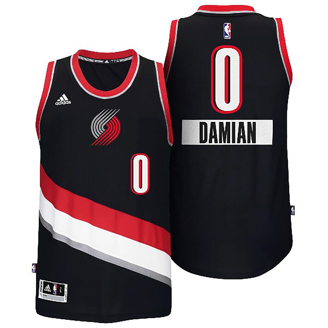 Male Damian Lillard Portland Trail Blazers #0 2014 Christmas Day Swingman Black Jersey