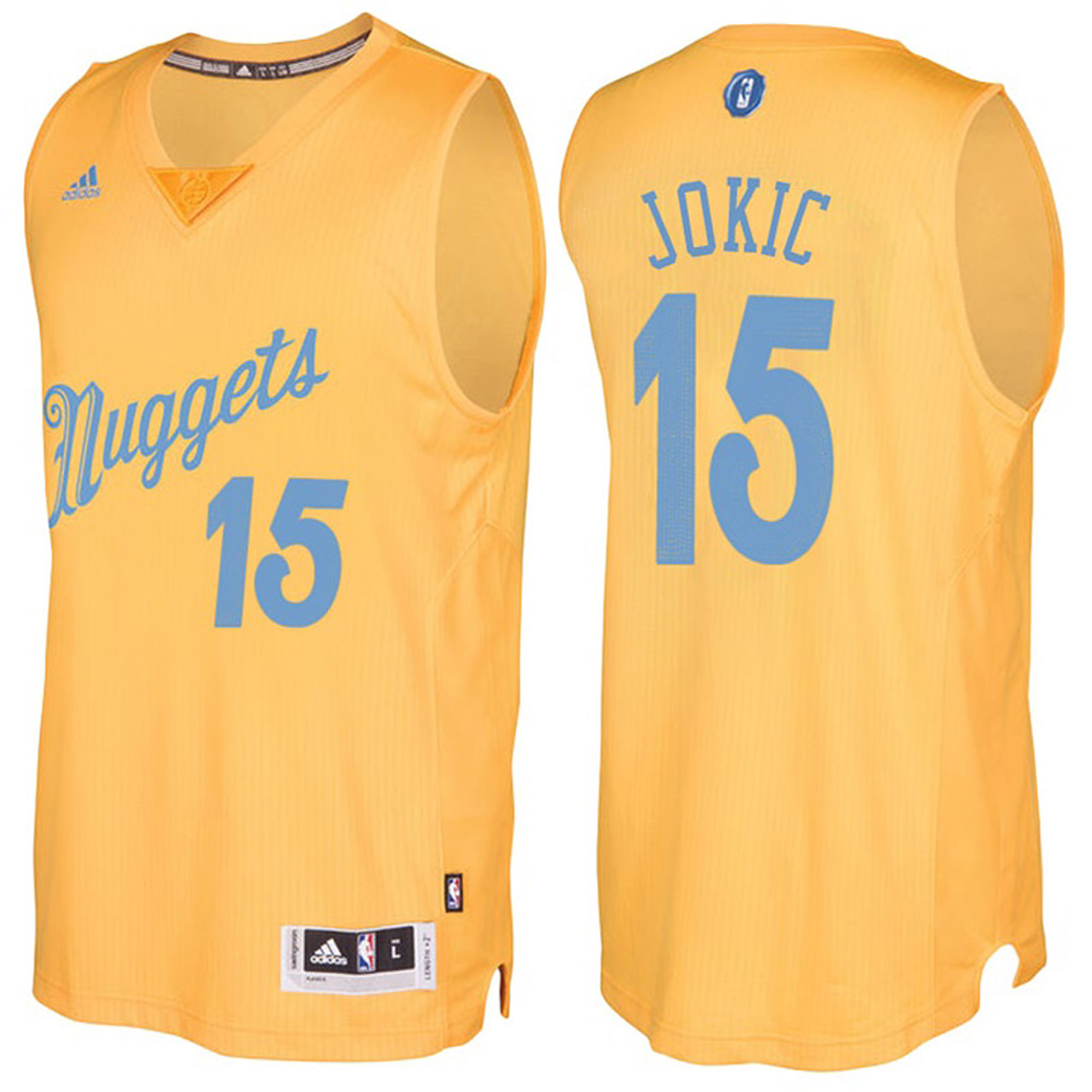 Male Denver Nuggets #15 Nikola Jokic Gold 2016-17 Christmas Day Jersey