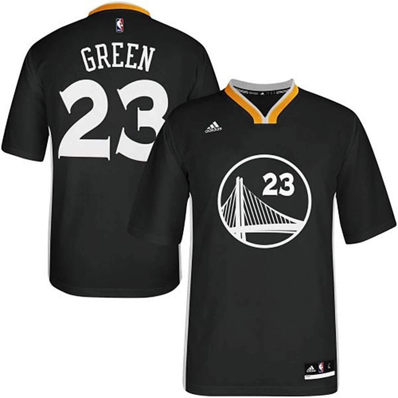 Male Draymond Green Golden State Warriors #23 2014-15 New Swingman Black Jersey With Sleeves Jersey