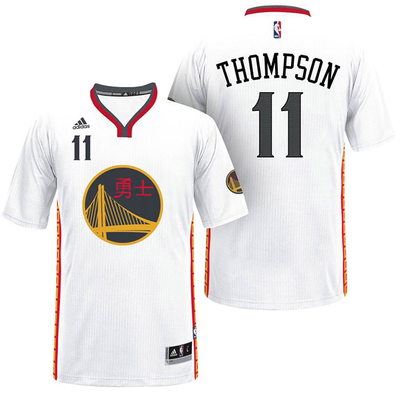 Male Golden State Warriors #11 Klay Thompson White  Chinese New Year Swingman Jersey