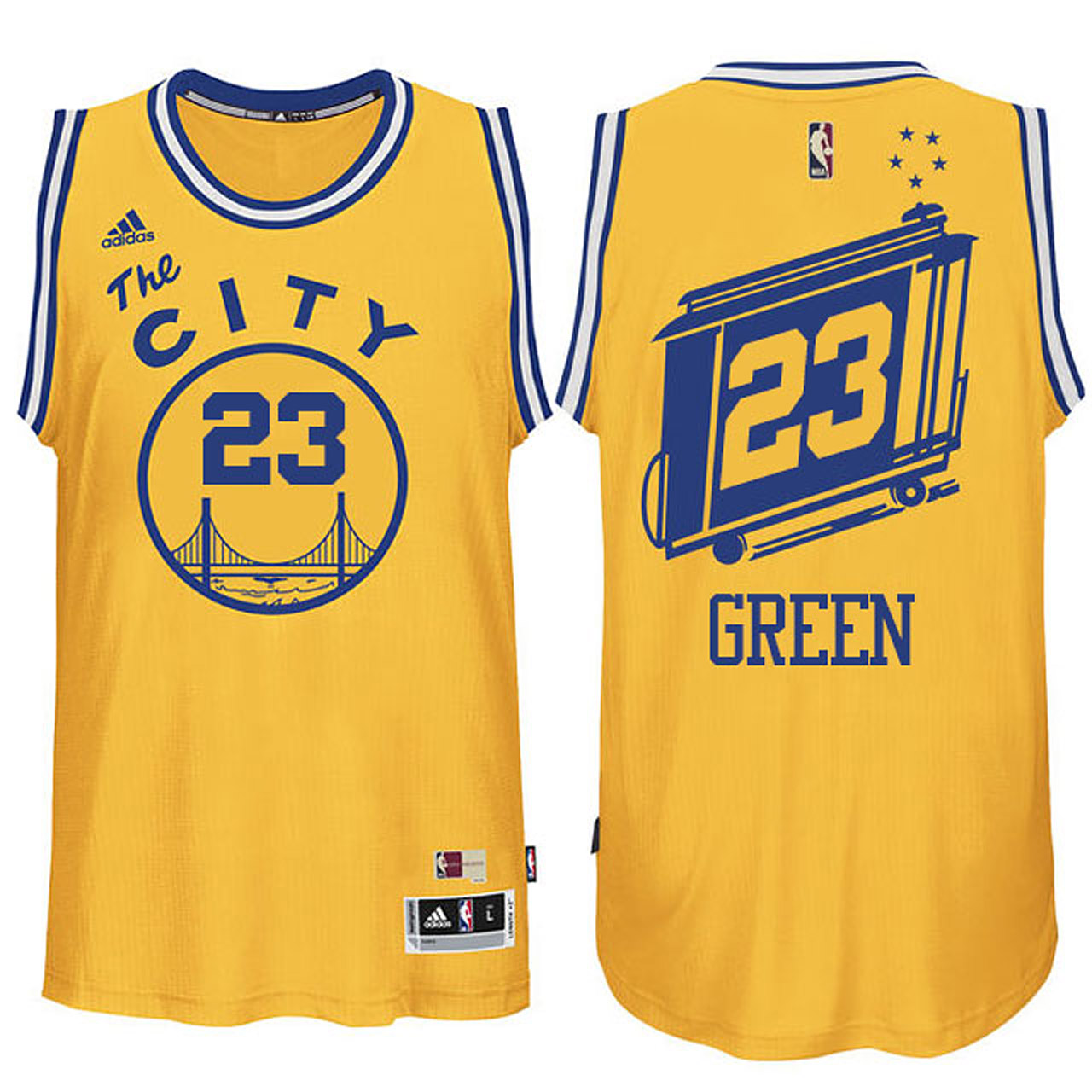 Male Golden State Warriors #23 Draymond Green Hardwood Classics Swingman Gold Jersey