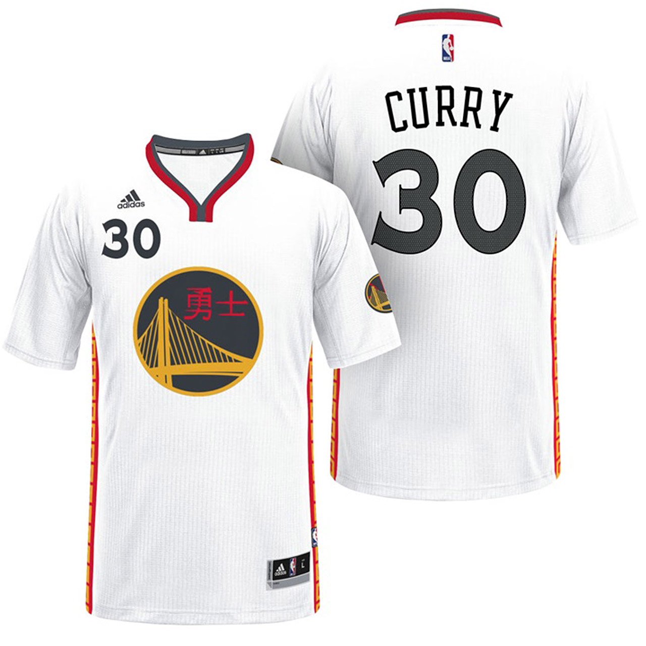 Male Golden State Warriors #30 Stephen Curry White  Chinese New Year Swingman Jersey